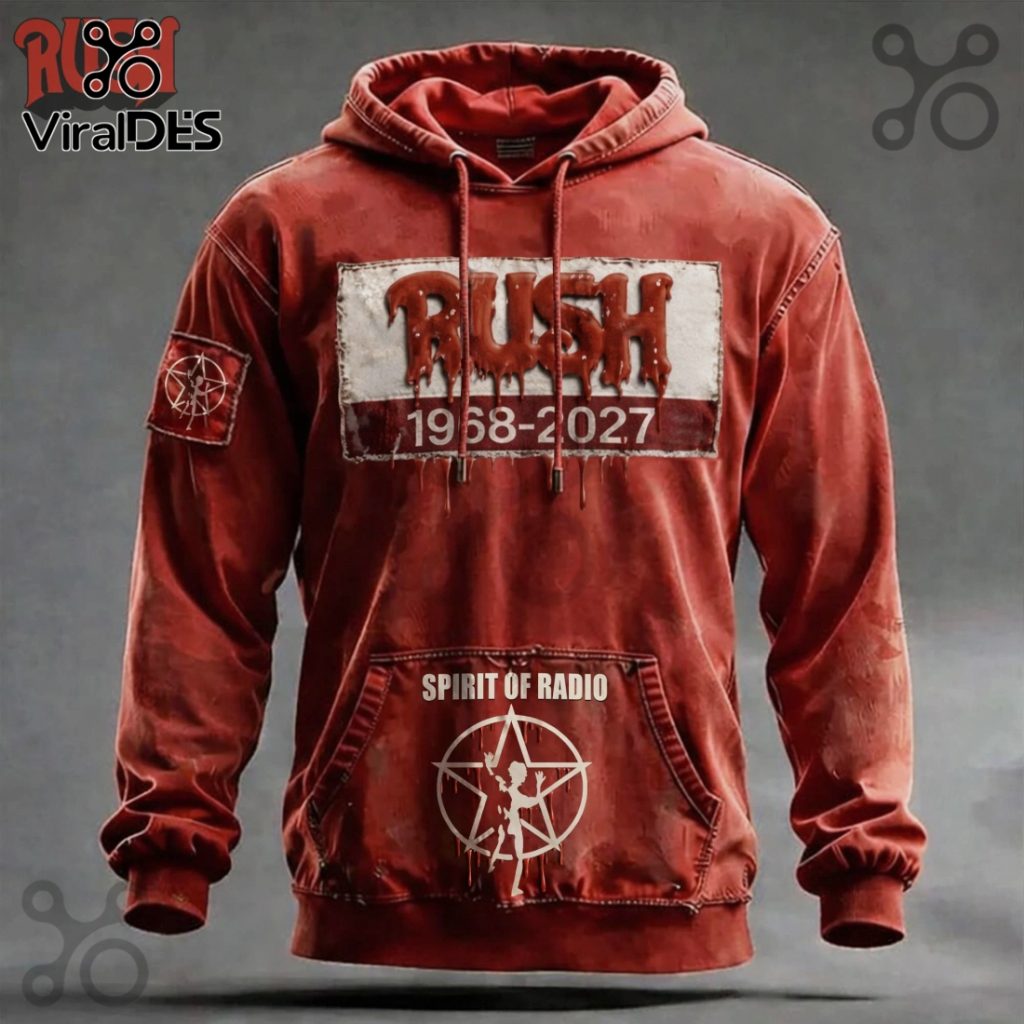 Rush Band 1968-2027 Spirit of Radio Graphic Premium Hoodie