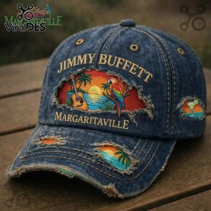 Jimmy Buffett Margaritaville Distressed Denim Novelty Baseball Cap