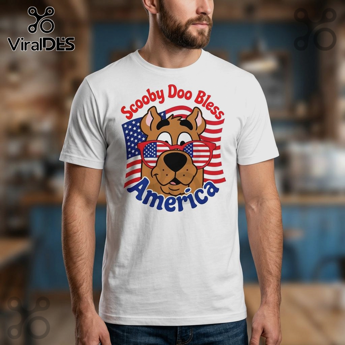Scooby Doo America 250th Anniversary Patriotic Graphic T-Shirt Scooby Doo America 250th Anniversary Patriotic Graphic T-Shirt