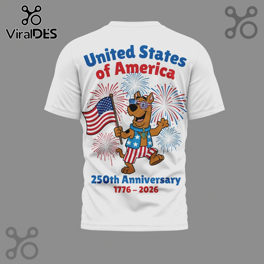 Scooby Doo America 250th Anniversary Patriotic Graphic T-Shirt Scooby Doo America 250th Anniversary Patriotic Graphic T-Shirt