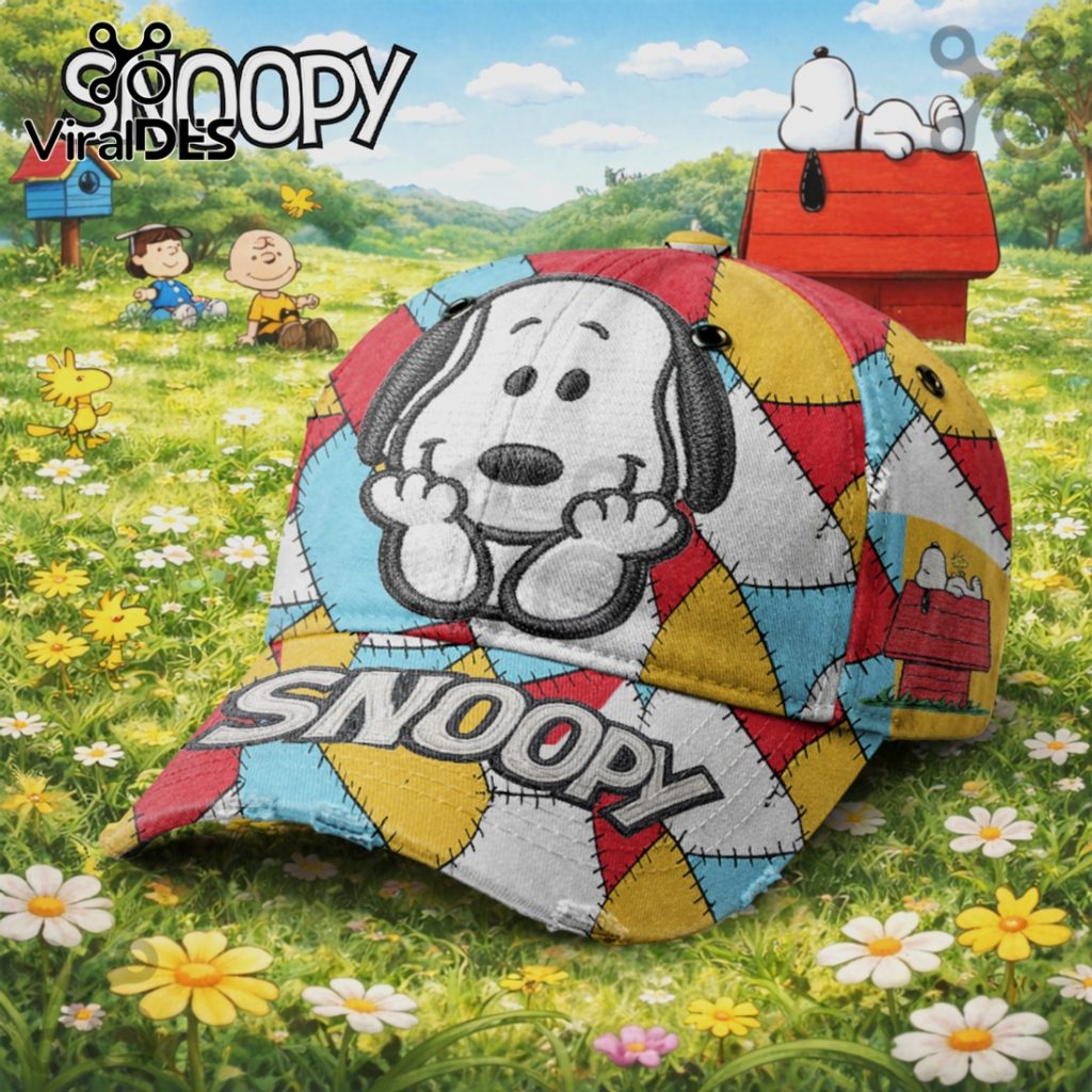 Snoopy Patchwork Classic Cartoon Character Baseball Cap