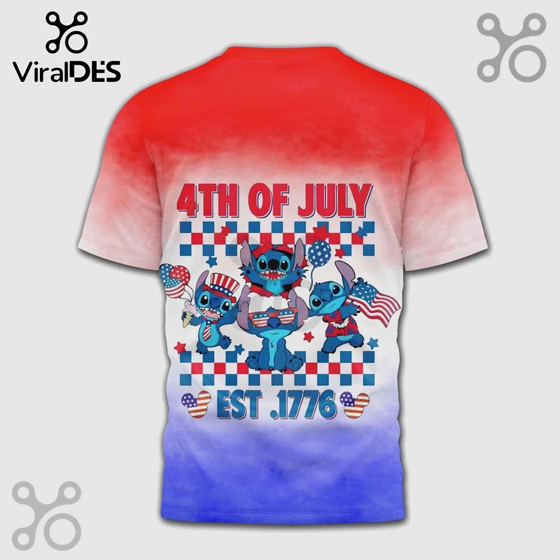 Stitch 4th of July America’s 250th Anniversary 3D Graphic T-Shirt Stitch 4th of July America’s 250th Anniversary 3D Graphic T-Shirt
