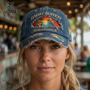 Jimmy Buffett Margaritaville Distressed Denim Novelty Baseball Cap