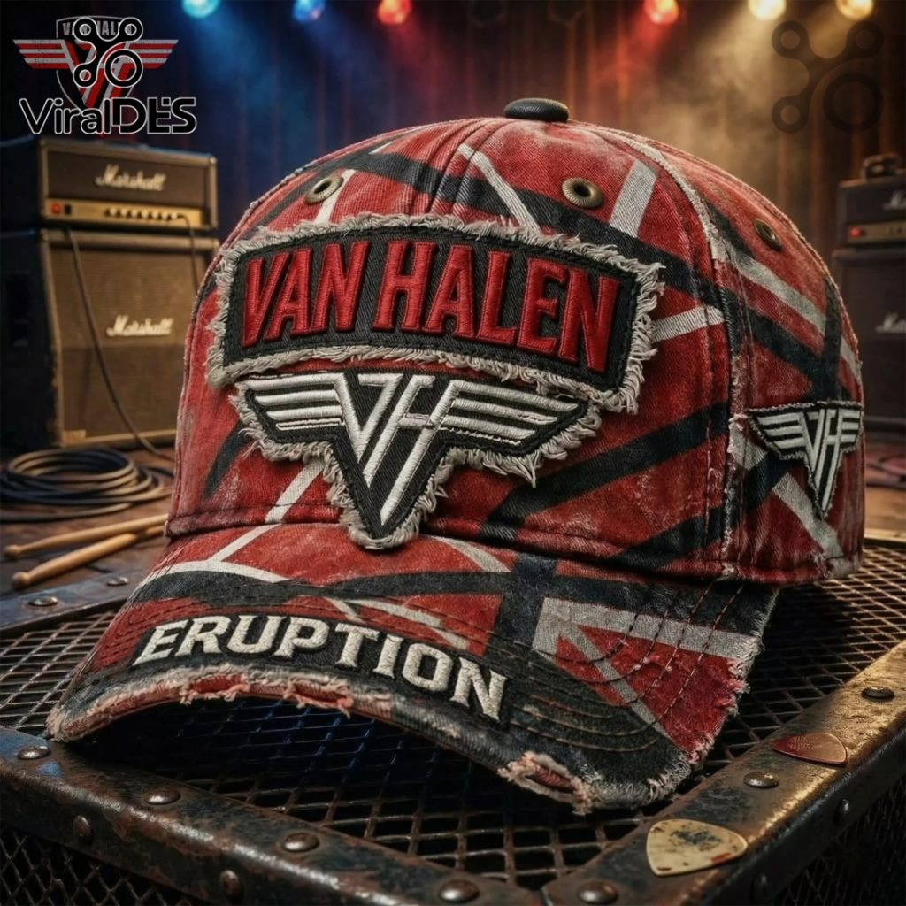 Van Halen Eruption Distressed Patchwork Graphic Baseball Cap
