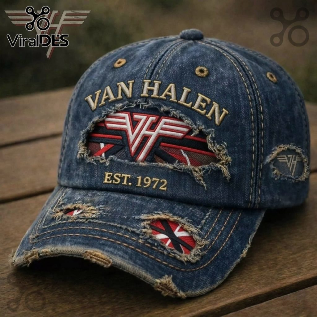 Van Halen Est. 1972 Distressed Denim Baseball Cap