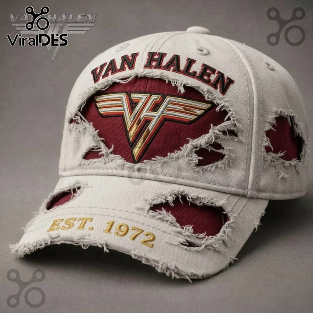 Van Halen EST 1972 Distressed Patch Logo Baseball Cap