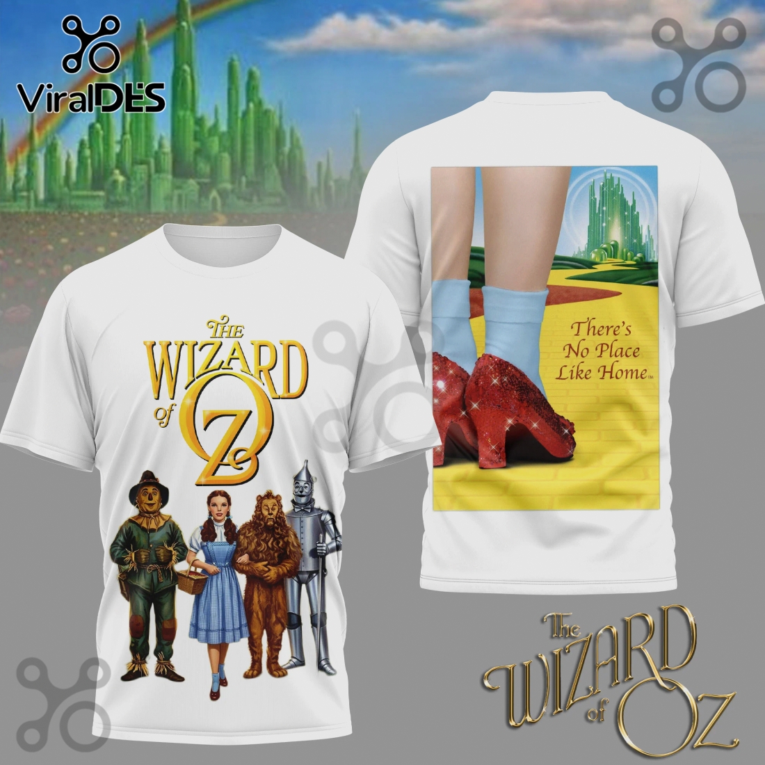Wizard of Oz Graphic T-Shirt, Movie Scene Art, Dorothy & Friends Tee Wizard of Oz Graphic T-Shirt, Movie Scene Art, Dorothy & Friends Tee
