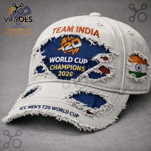 Team India World Cup Champions 2026 Distressed Baseball Cap