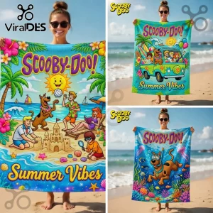 Scooby-Doo Summer Vibes Mystery Inc. Tropical Fun Vibrant Beach Towel