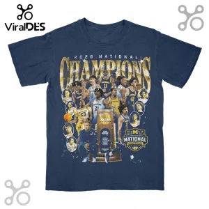 Michigan Wolverines 2026 National Champions Basketball Commemorative Fan T-Shirt