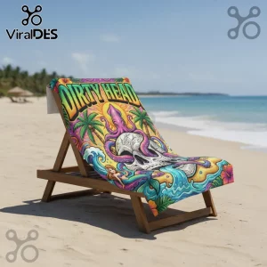 Dirty Heads Psychedelic Skull Octopus Mermaid Vibrant Beach Towel