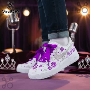 Selena 30th Anniversary Purple Rose & Crystal Custom Air Force 1