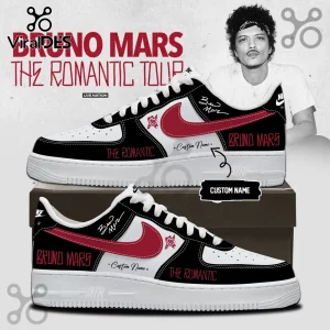 Bruno Mars The Romantic Tour Signature Custom Air Force 1 Sneakers