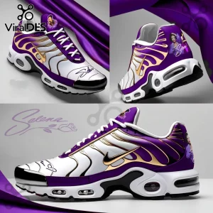 Selena Quintanilla Tribute Purple & Gold Commemorative Custom Air Max Sneakers