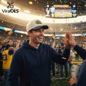 Beige navy baseball cap with 