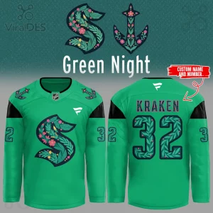 Seattle Kraken Green Night Limited Edition Custom Hockey Jersey