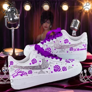 Selena 30th Anniversary Purple Rose & Crystal Custom Air Force 1