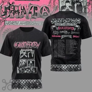 Greyday 2023 $uicideboy$ North American Tour Concert Band Merch Black T-Shirt