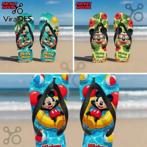 Mickey Mouse Beach & Summer Vacation Flip Flops for Adults & Kids