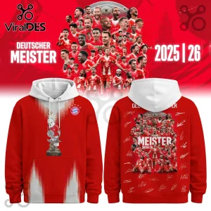 FC Bayern Munich Deutscher Meister 2025/26 Team Signatures Hoodie