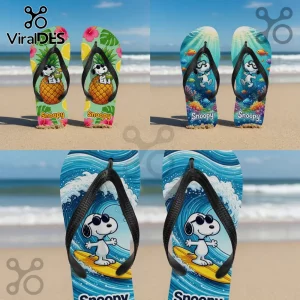 Snoopy Surfing Premium Beach Flip Flops