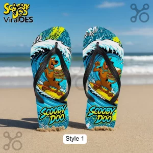 Scooby-Doo Surfing Sandwich Beach Wave Cartoon Beach Flip Flops