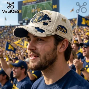 Michigan Wolverines Vintage Distressed Embroidered Baseball Cap