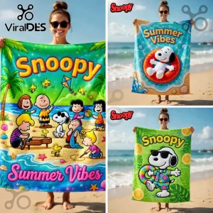 Snoopy Peanuts Summer Vibes Beach Towel