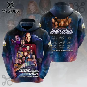 Star Trek The Next Generation Cast Signatures Hoodie