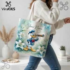 Donald Duck Personalized Watercolor Tote Bag