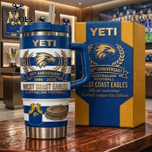West Coast Eagles AFL 40th Anniversary YETI Stanley Tumbler