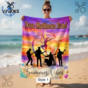 Dave Matthews Band Summer Vibes Sunset Concert Beach Towel