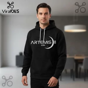 Artemis II 2026 Crew Signatures Dark Side of Moon Space Mission Hoodie