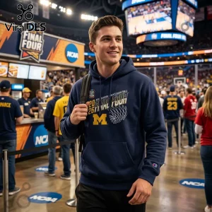 Michigan Wolverines NCAA Final Four Basketball Navy Pullover Hoodie