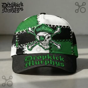 Dropkick Murphys Irish Skull Shamrock Green Patchwork Baseball Cap
