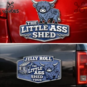 Jelly Roll The Little Ass Shed Highland Cow 3D Metal Car Emblem