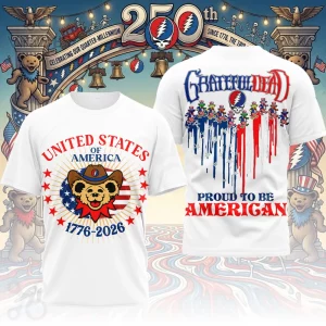 Grateful Dead American 250th Anniversary Patriotic Dancing Bears T-Shirt