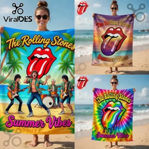 Rolling Stones Summer Vibes Beach Towel