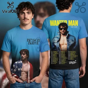 Benson Boone Wanted Man Tour 2026 Dates Graphic Concert T-Shirt