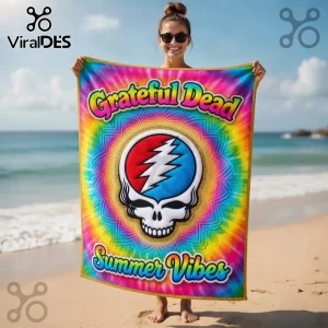 Grateful Dead Steal Your Face Tie-Dye Summer Beach Towel