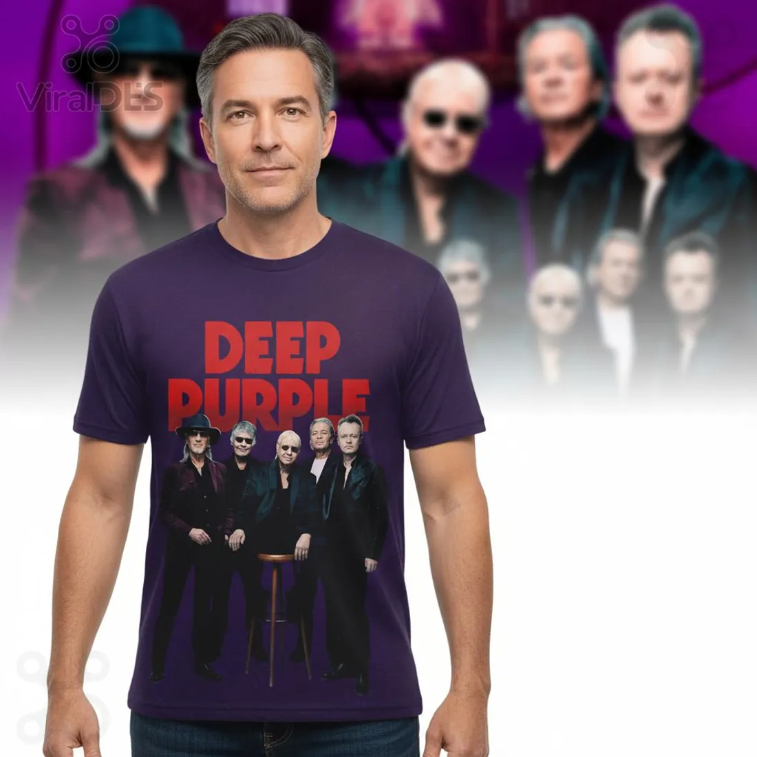 Deep Purple Official 2024 Tour Dates Graphic Print Band T-Shirt Deep Purple Official 2024 Tour Dates Graphic Print Band T-Shirt