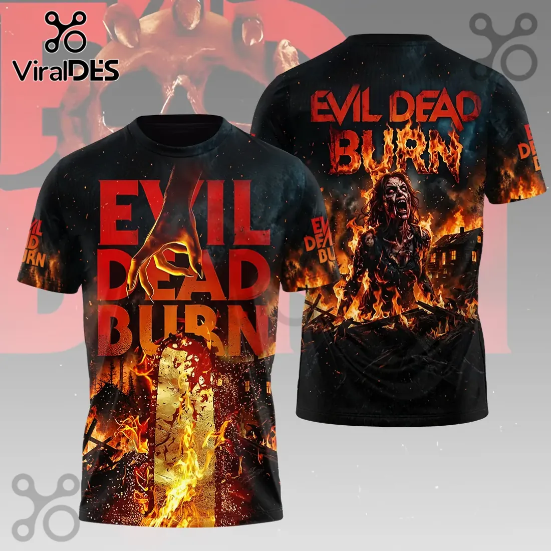 Evil Dead Burn Horror Movie 3D All-Over Print Graphic Hoodie Evil Dead Burn Horror Movie 3D All-Over Print Graphic Hoodie
