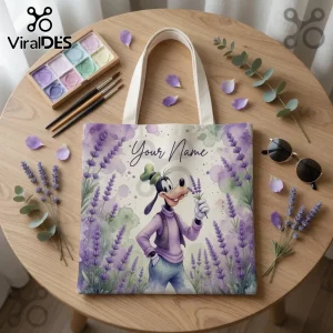 Goofy Disney Flowers Tote Bag