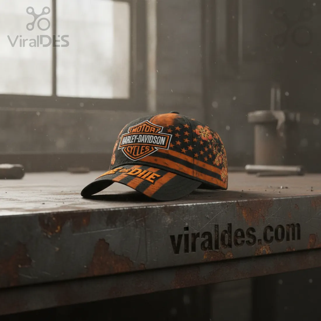 Harley-Davidson Ride or Die Floral Stars Embroidered Baseball Cap