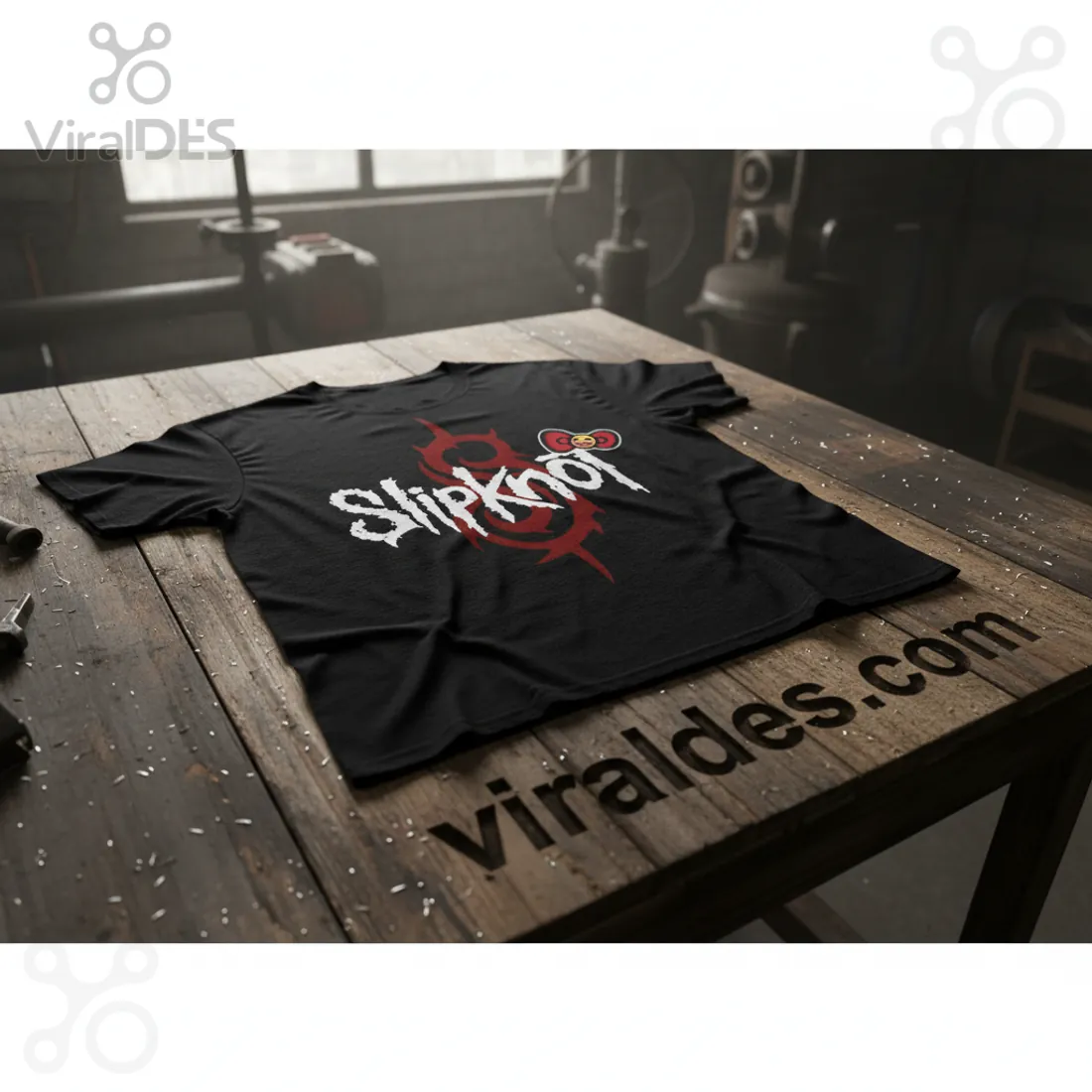 Hello Kitty Slipknot Bloody Dripping Text Heavy Metal Band Fan T-Shirt