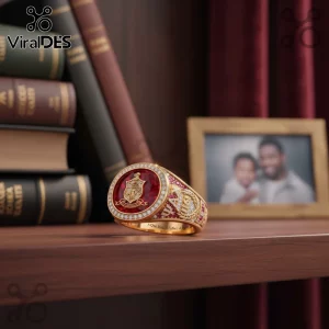 Kappa Alpha Psi Father’s Day Luxury Gold Diamond Ruby Ring
