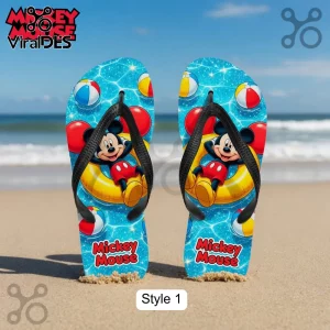 Mickey Mouse Beach & Summer Vacation Flip Flops for Adults & Kids