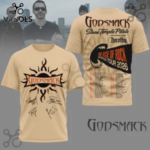 Godsmack The Rise of Rock Tour 2026 With Tour Dates Concert T-Shirt