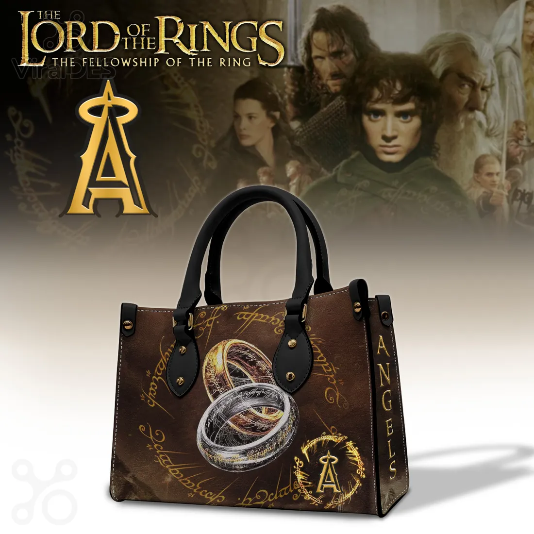 Lord of the Rings One Ring Angels Logo Elvish Script Handbag Lord of the Rings One Ring Angels Logo Elvish Script Handbag