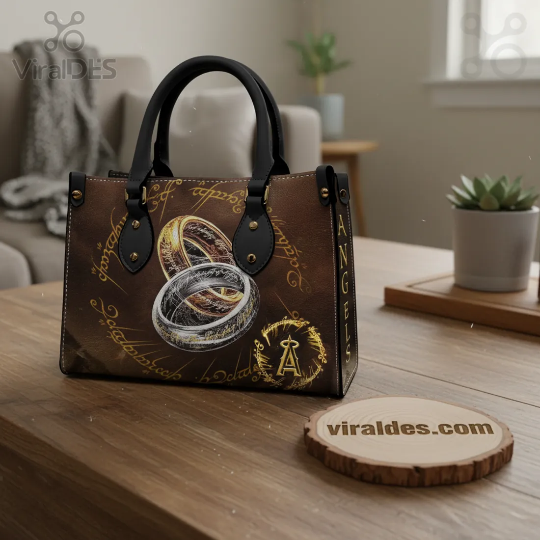Lord of the Rings One Ring Angels Logo Elvish Script Handbag